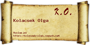 Kolacsek Olga névjegykártya