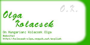 olga kolacsek business card